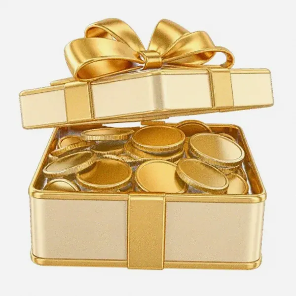 Gift box with coins — Incognito
