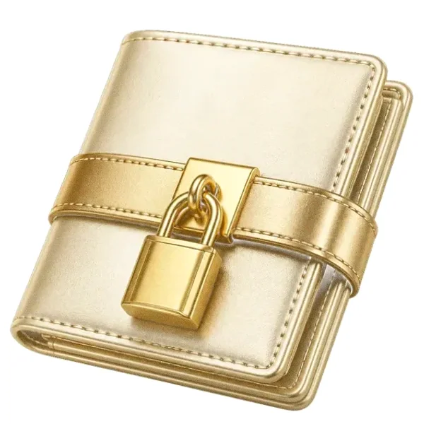 Locked leather wallet — Incognito