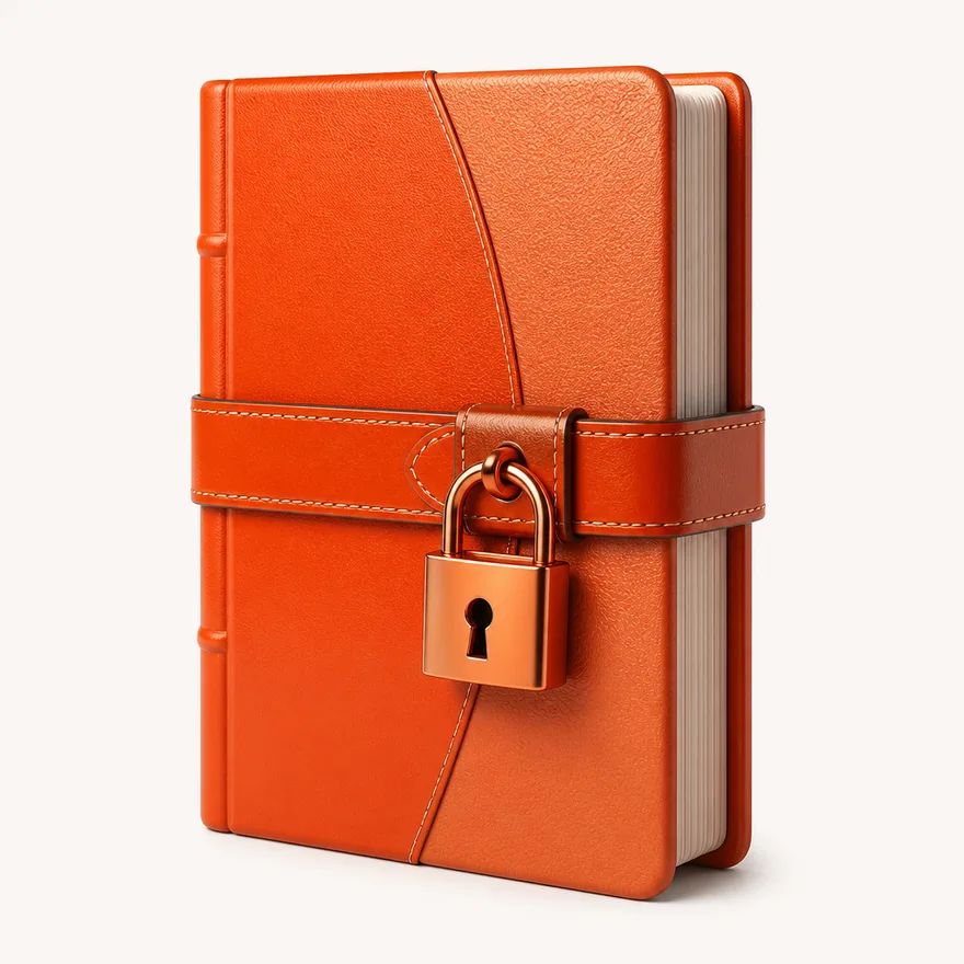 Book with padlock strap — Incognito